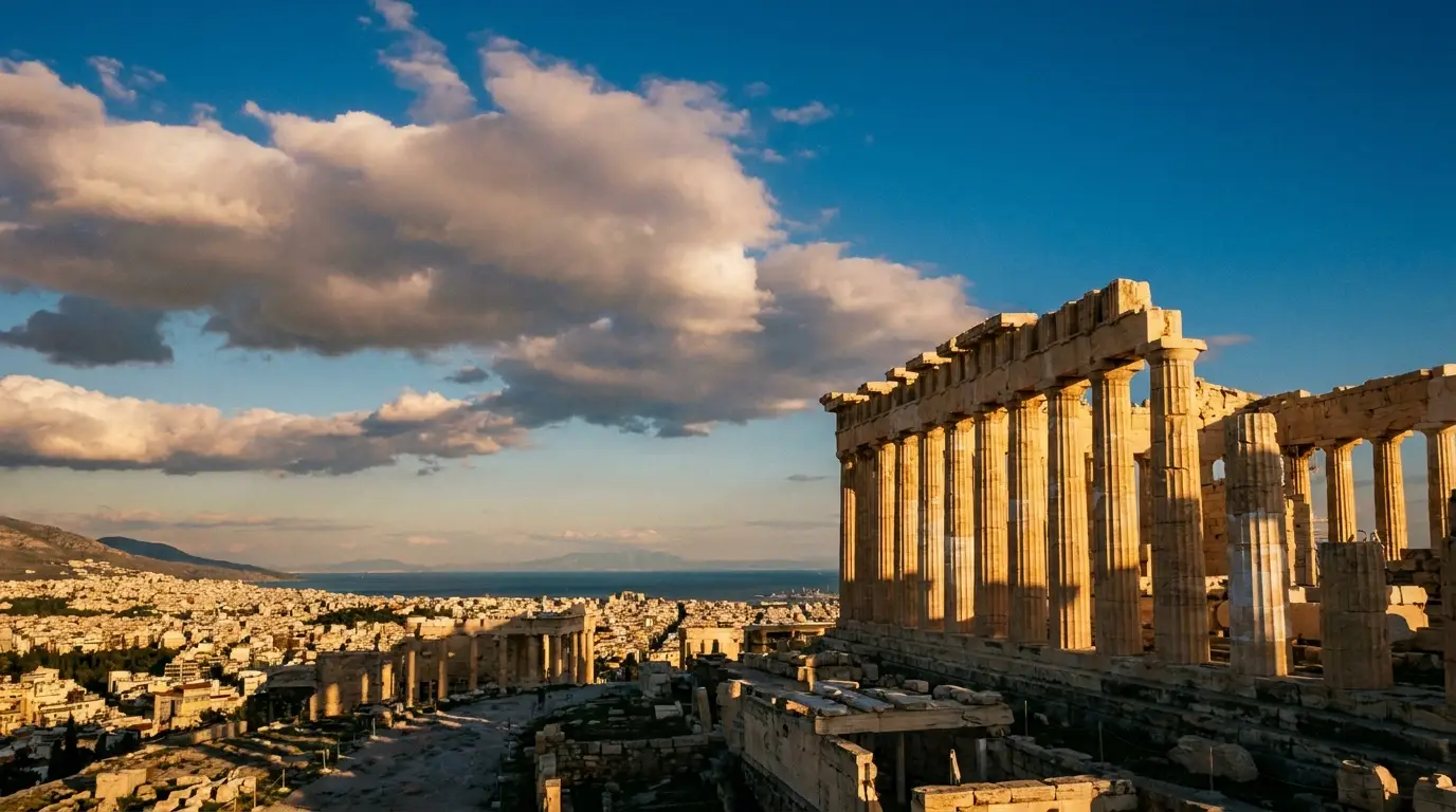 The Acropolis of Athens at golden hour